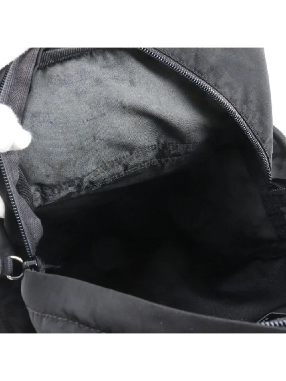 Prada Tessuto Nylon Triangle Logo Backpack Black
